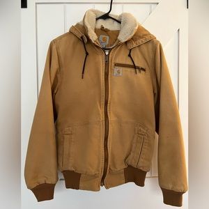 Carhartt Washed Duck Sherpa Lined Jacket, Carhartt Brown, Size Small